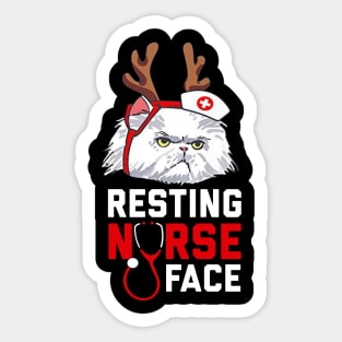 Resting Nurse Face T shirt For Cat Lady Sticker